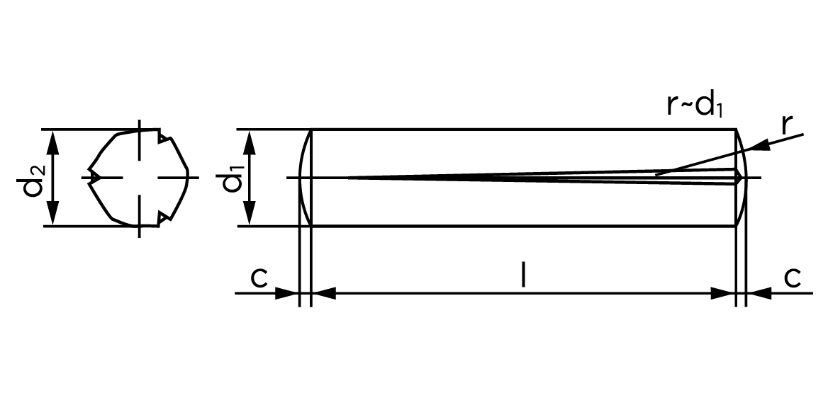 Teknisk tegning af DIN 1471